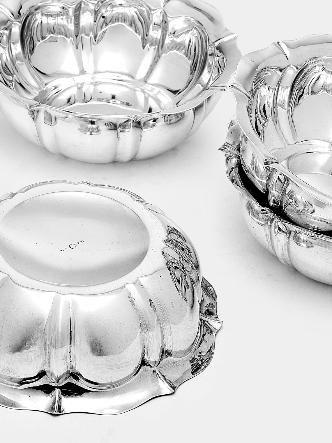Antique and Vintage - 1960s Solid Silver Dessert Bowls (Set of 8) - Silver - ABASK