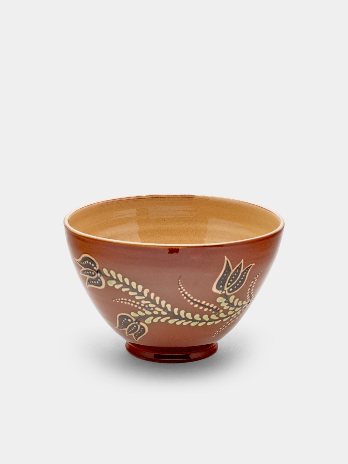 Poterie d’Évires - Flowers and Birds Hand-Painted Ceramic Bowls (Set of 6) - Light brown - ABASK