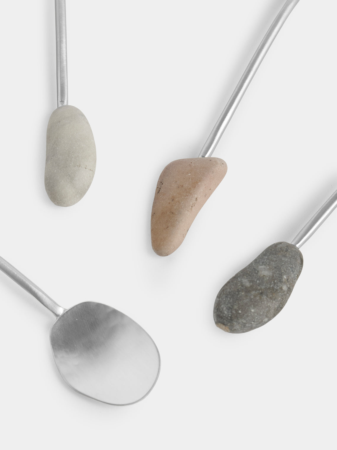 Thalia Maria Silver - Sterling Silver and Pebble Dessert Spoons (Set of 6) - Silver - ABASK