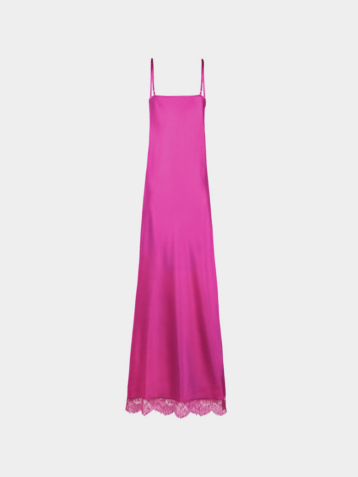 Ryan Roche - Silk and Lace Long Slip Dress | Size: S - Pink - ABASK