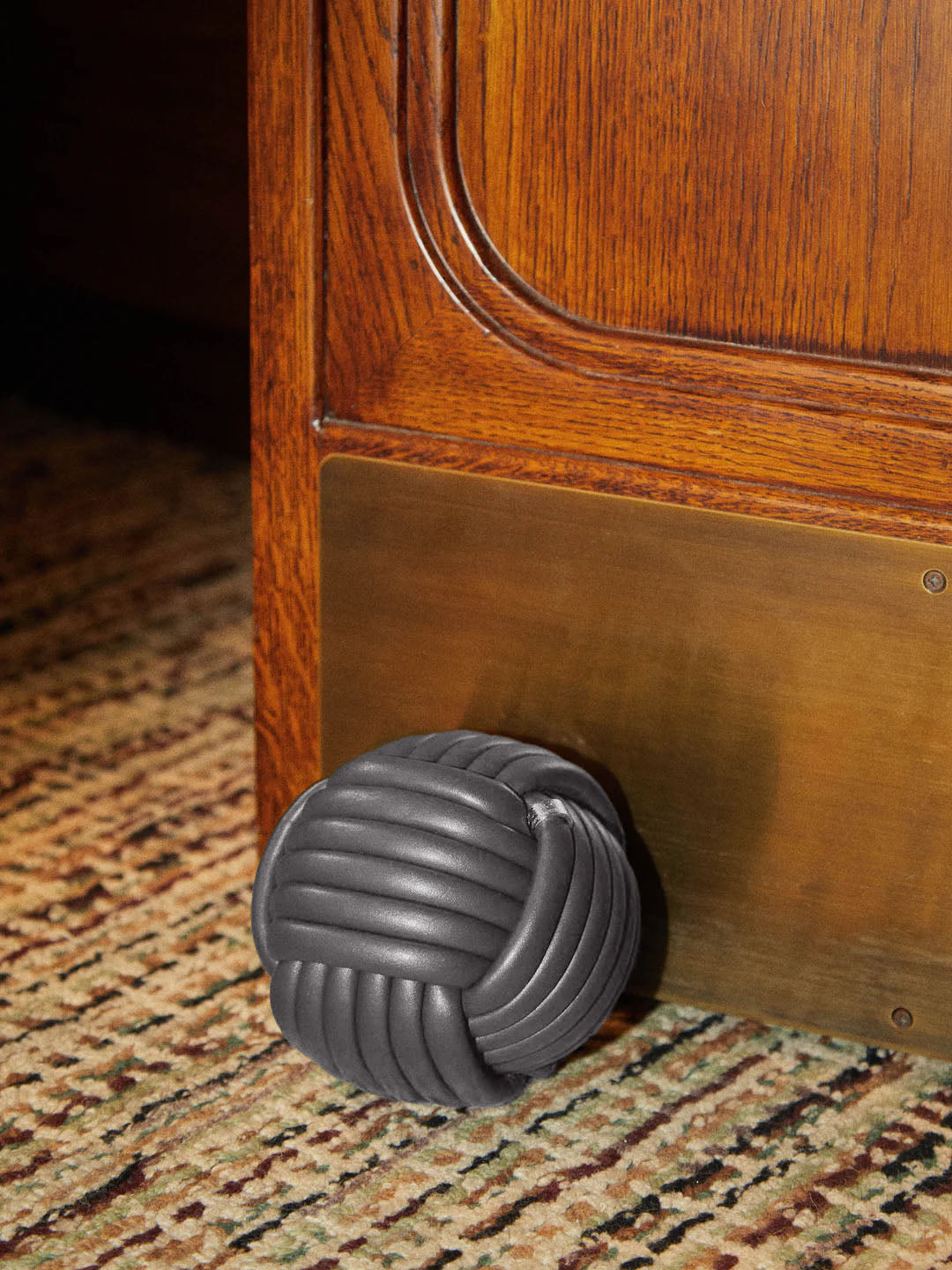 Giobagnara - Nodo Leather Doorstop - Gray - ABASK