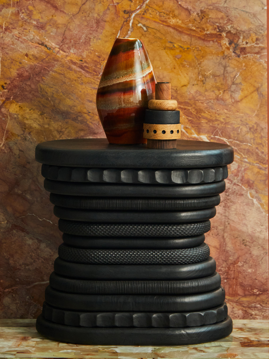 Lucas Castex - Hand-Engraved Wood Stool -  - ABASK