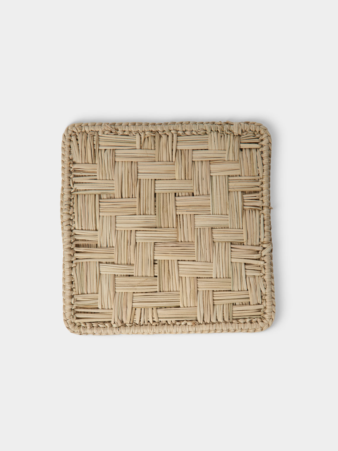 Artesanías del Atlántico - | Set of 6 | Handwoven Palm Mixed Coasters - Natural - ABASK