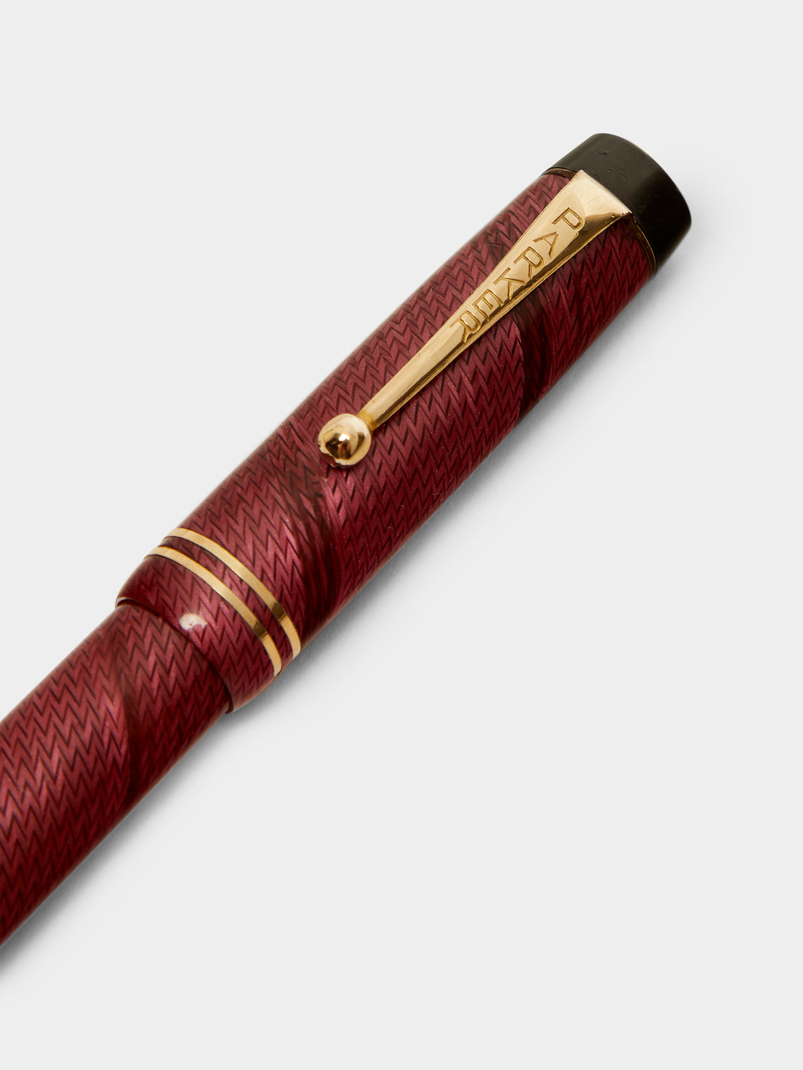 Antique and Vintage - 1950s Parker Duofold Junior Rose Herringbone Fountain Pen -  - ABASK