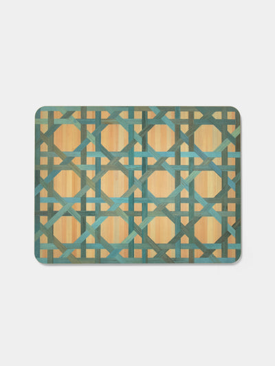 HestiaLiving - Epoch Wood Placemats (Set of 4) - Blue - ABASK - 