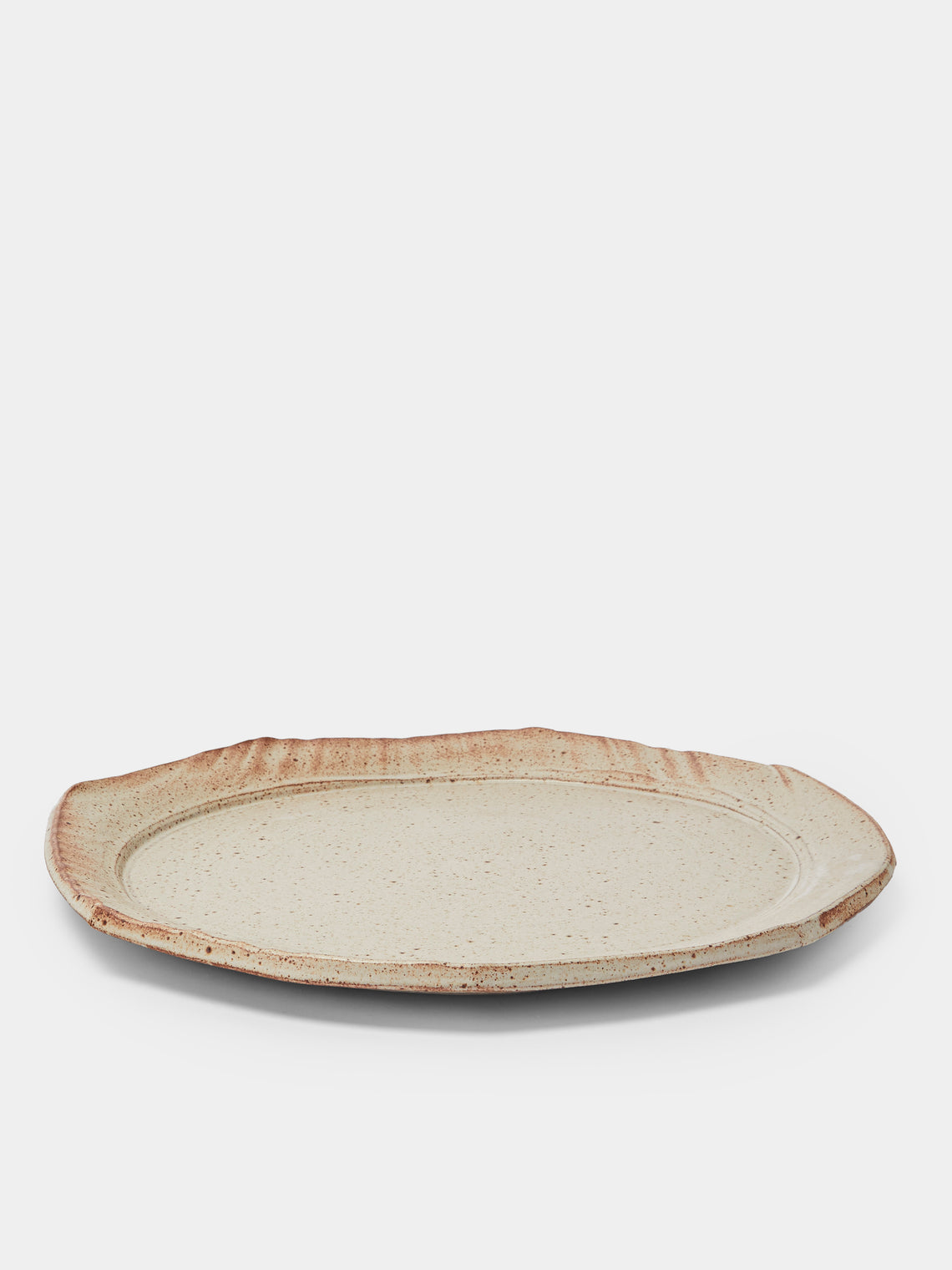 Adam Ross - Hand-Thrown Ceramic Faceted Serving Platter - Beige - ABASK