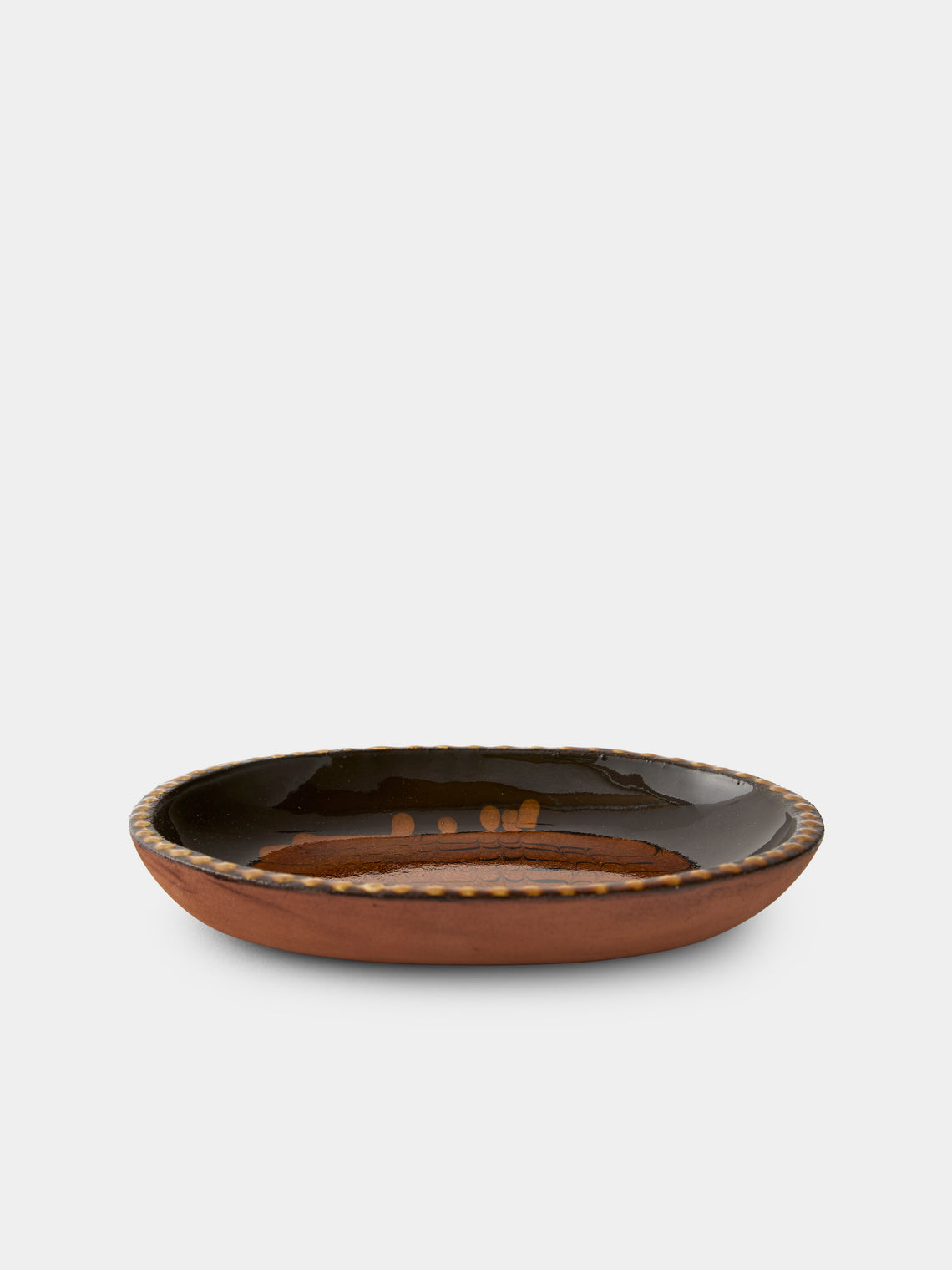 Aono Pottery - Slipware Oval Dish - Brown - ABASK