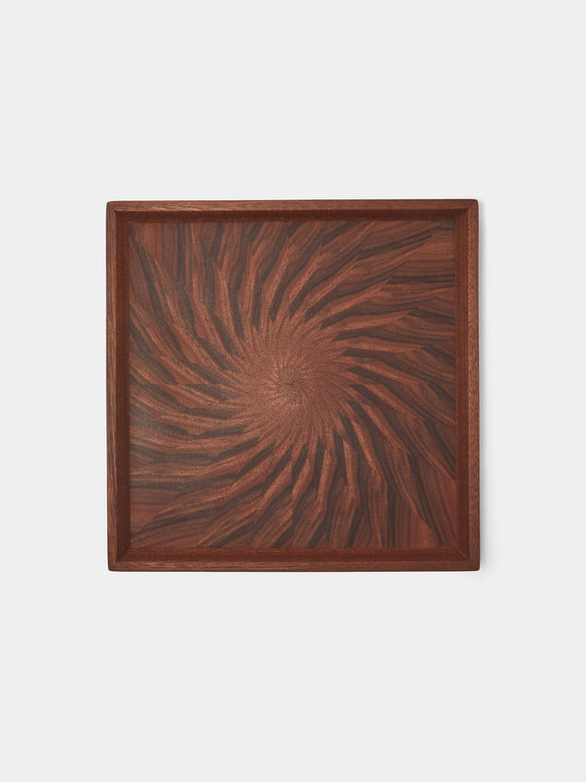 Mori Kougei - Poke Morado Wood Square Tray (10.5in/26.5cm) - Brown - ABASK - 