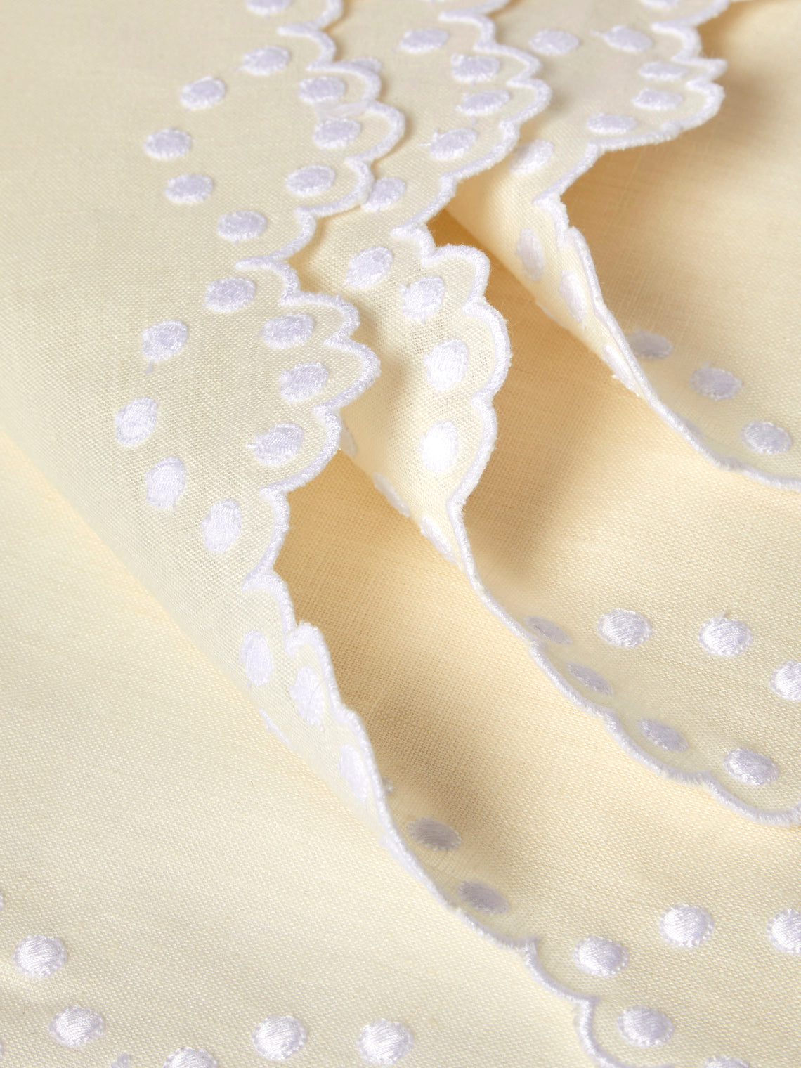 Los Encajeros - Bodoques Embroidered Linen Placemats (Set of 4) - Ivory - ABASK