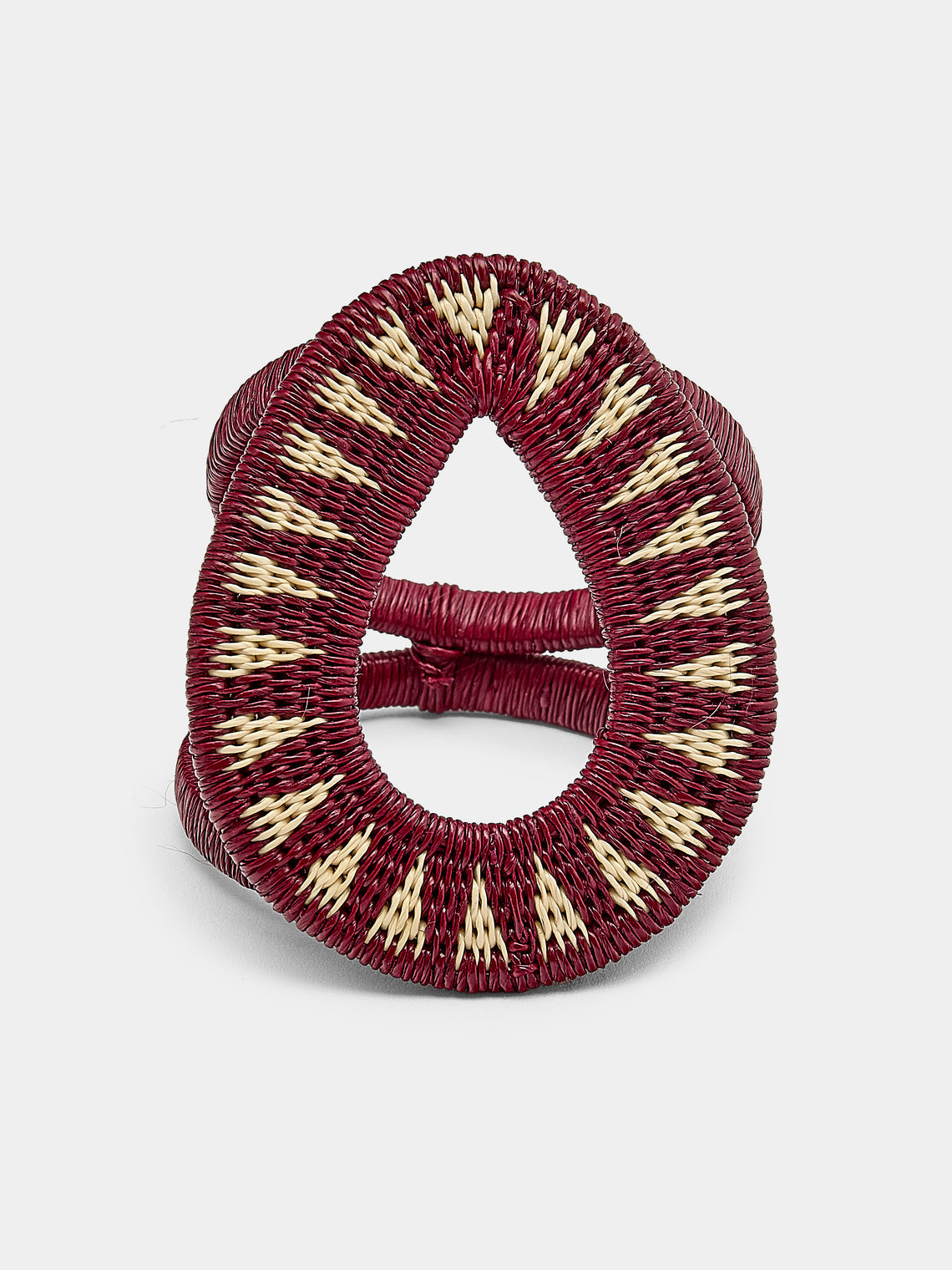 CasaLatina - Gota Handwoven Werregue Palm Napkin Rings (Set of 4) - Burgundy - ABASK