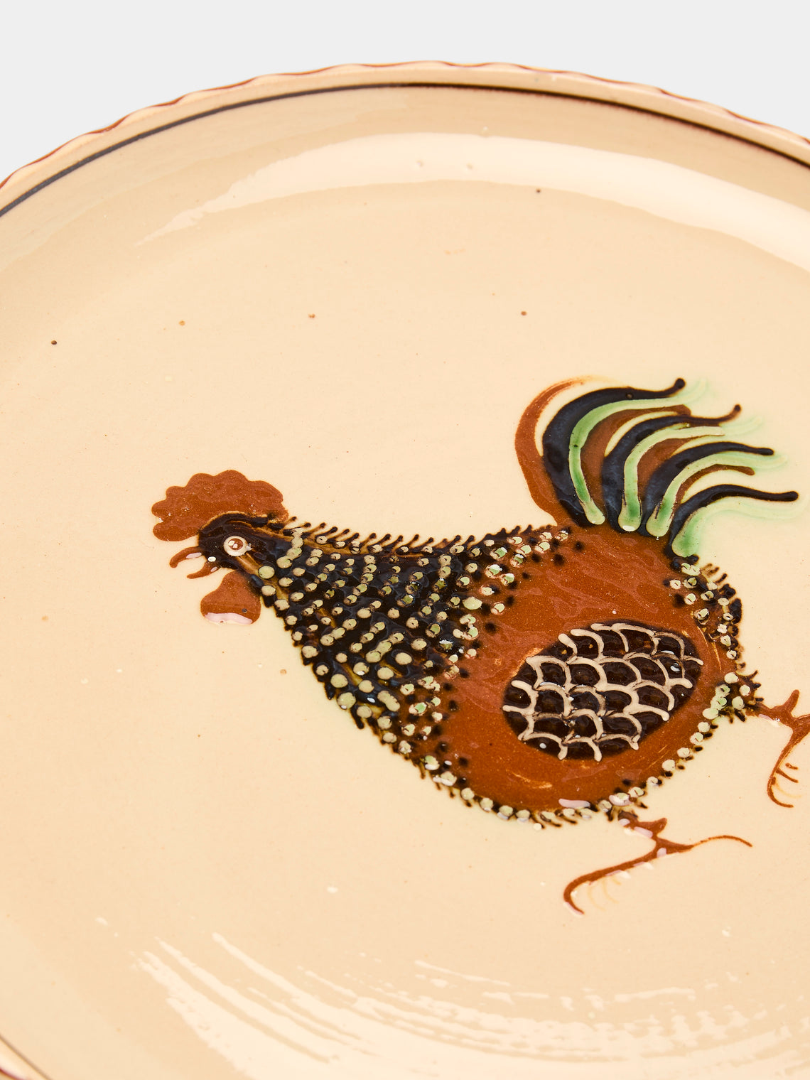 Poterie d’Évires - Birds Hand-Painted Ceramic Dinner Plates (Set of 4) -  - ABASK