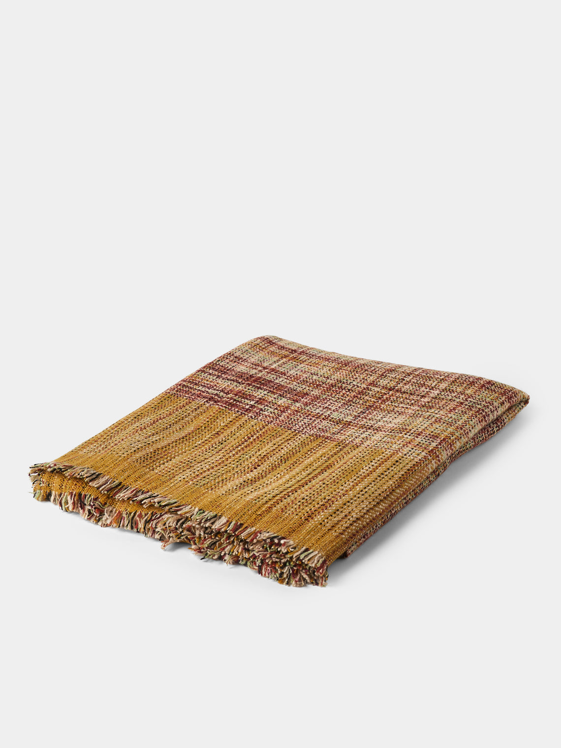 Me & K - Textured Cashmere Throw (75in/1.9m) - Red - ABASK