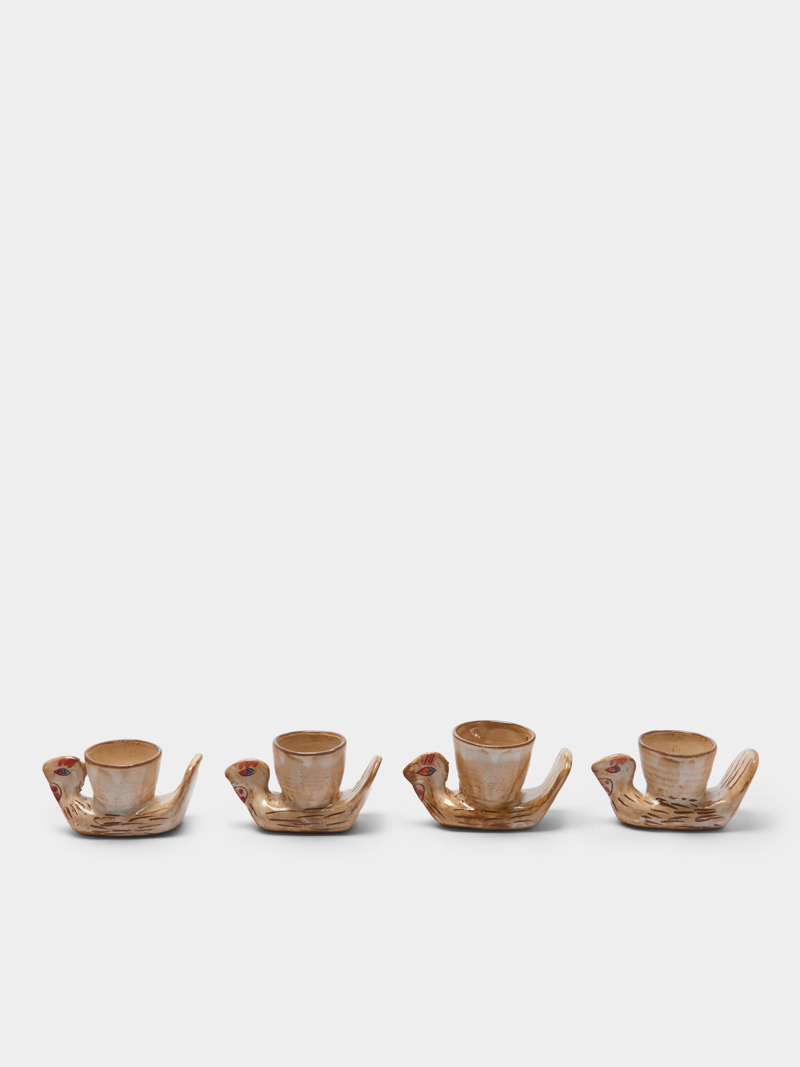 Anut Cairo - Chicken Hand-Painted Ceramic Egg Cups (Set of 4) -  - ABASK