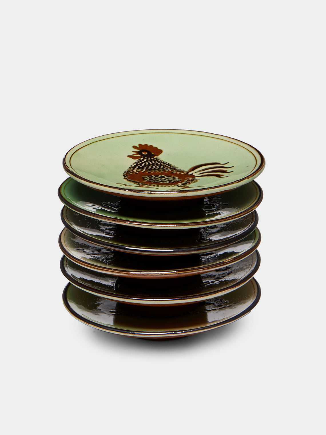 Poterie d’Évires - Animals Hand-Painted Ceramic Dessert Plates (Set of 6) -  - ABASK