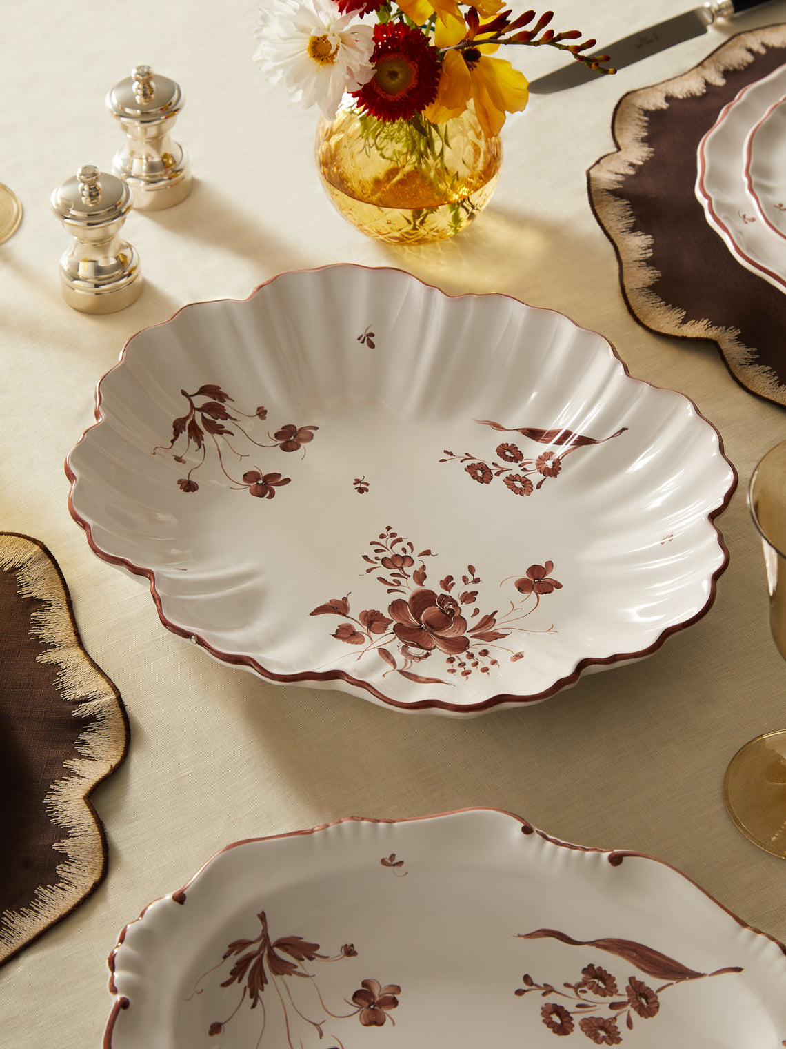 Z.d.G - Camaïeu Hand-Painted Ceramic Large Serving Platter -  - ABASK