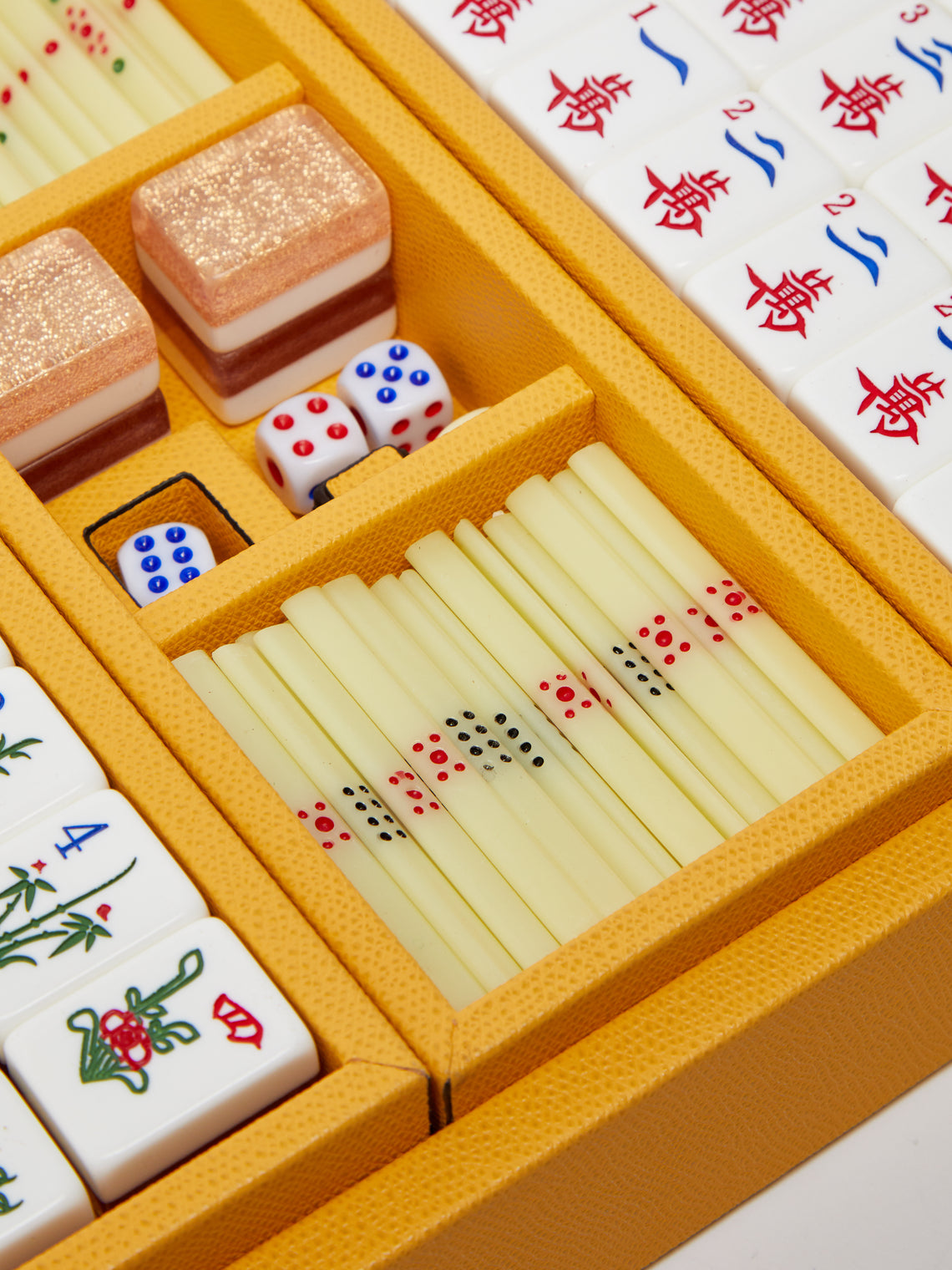 Giobagnara - Leather Mahjong Set - Yellow - ABASK
