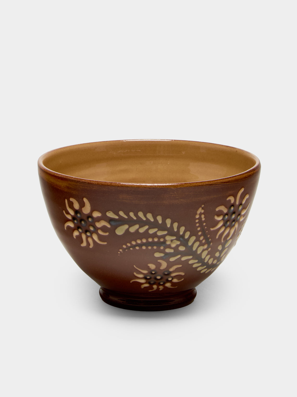 Poterie d’Évires - Flowers Hand-Painted Ceramic Bowls (Set of 6) - Light brown - ABASK