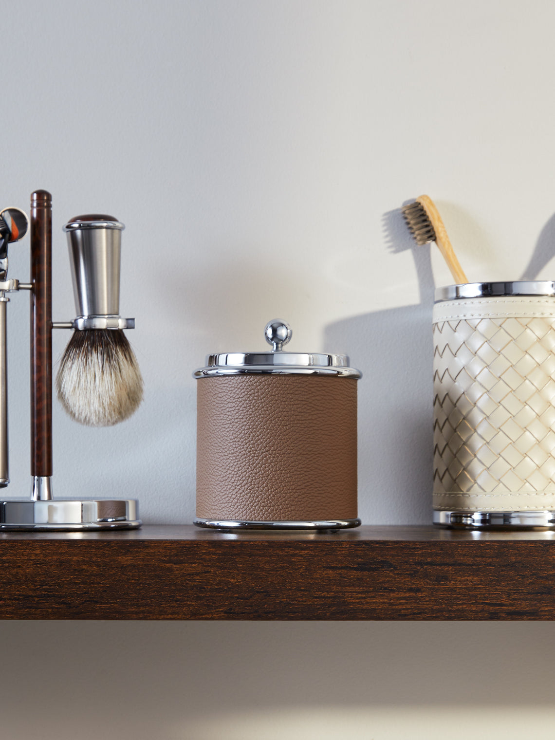 Lorenzi Milano - Leather Lidded Jar -  - ABASK