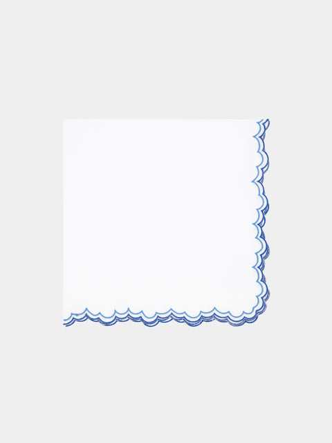 Los Encajeros - Escamas Embroidered Linen Napkins (Set of 4) -  - ABASK