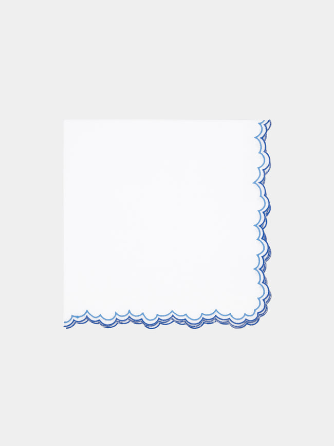 Los Encajeros - Escamas Embroidered Linen Napkins (Set of 4) -  - ABASK