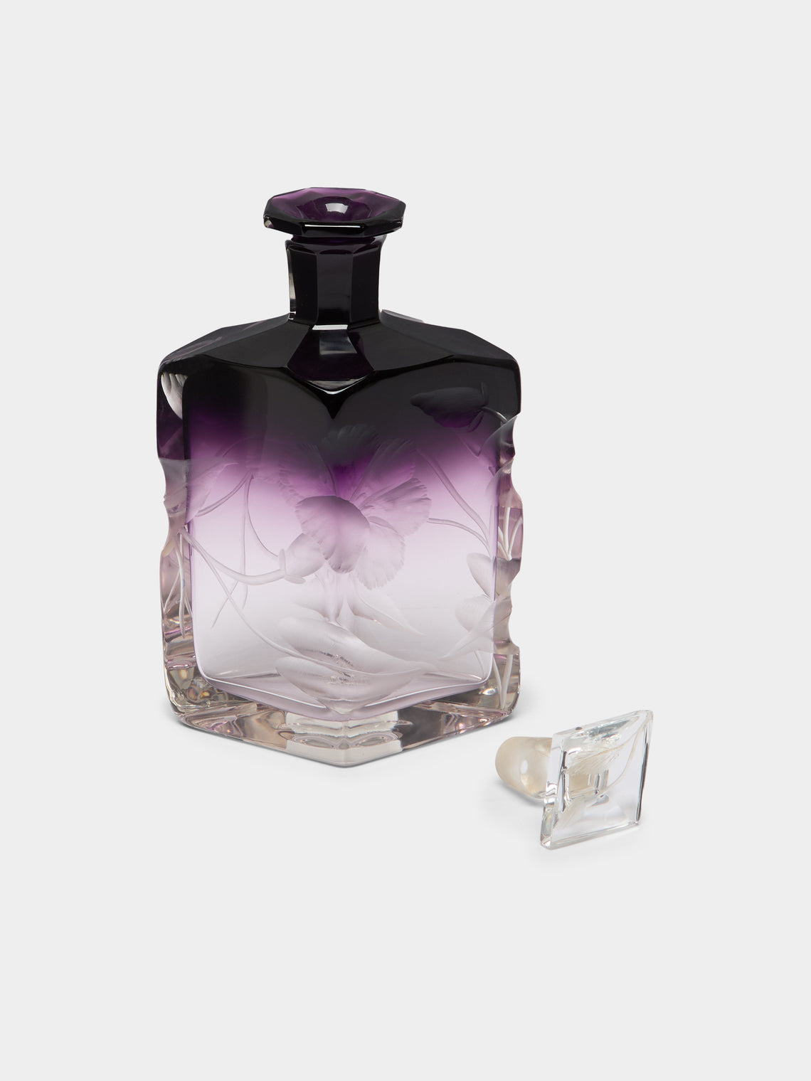 Antique and Vintage - 1900s Moser Hand-Engraved Cut Crystal Perfume Bottle -  - ABASK