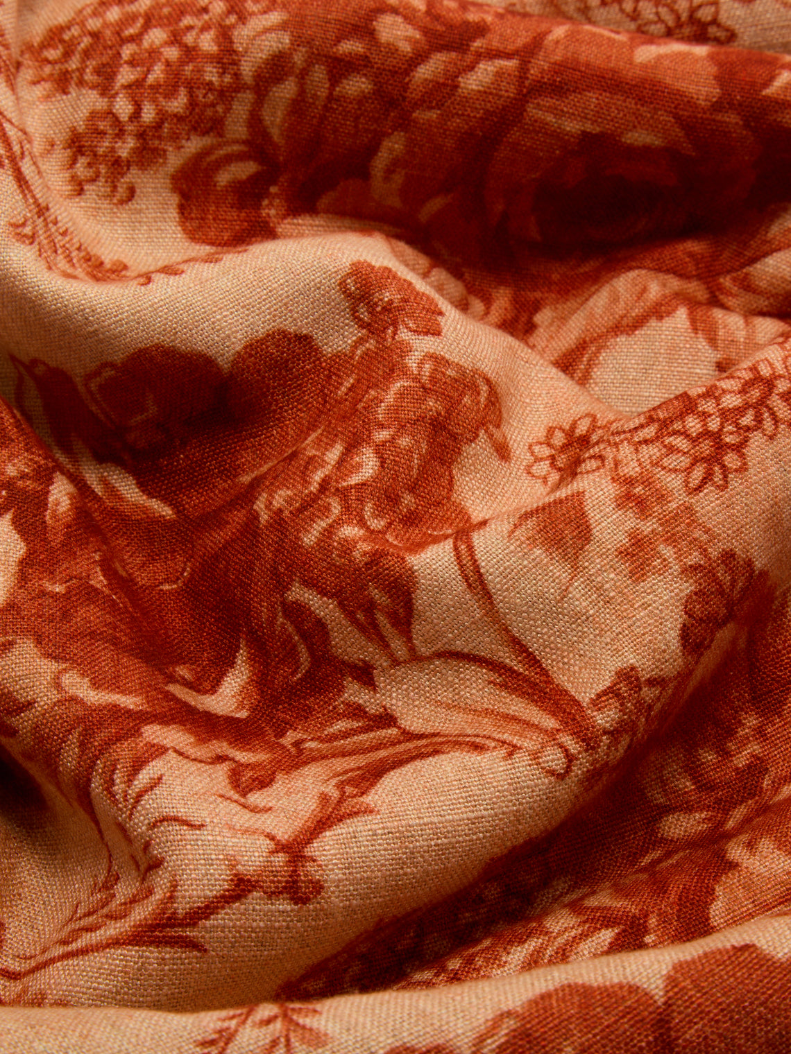 Borgo delle Tovaglie - Filo Rita Ruggine Embroidered Linen Rectangular Tablecloth (138in/3.5m) - Red - ABASK