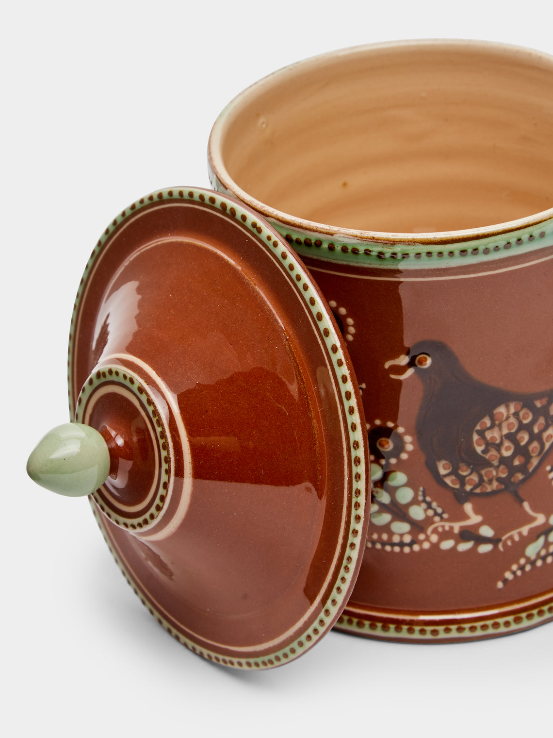 Poterie d’Évires - Birds Hand-Painted Ceramic Small Jar -  - ABASK
