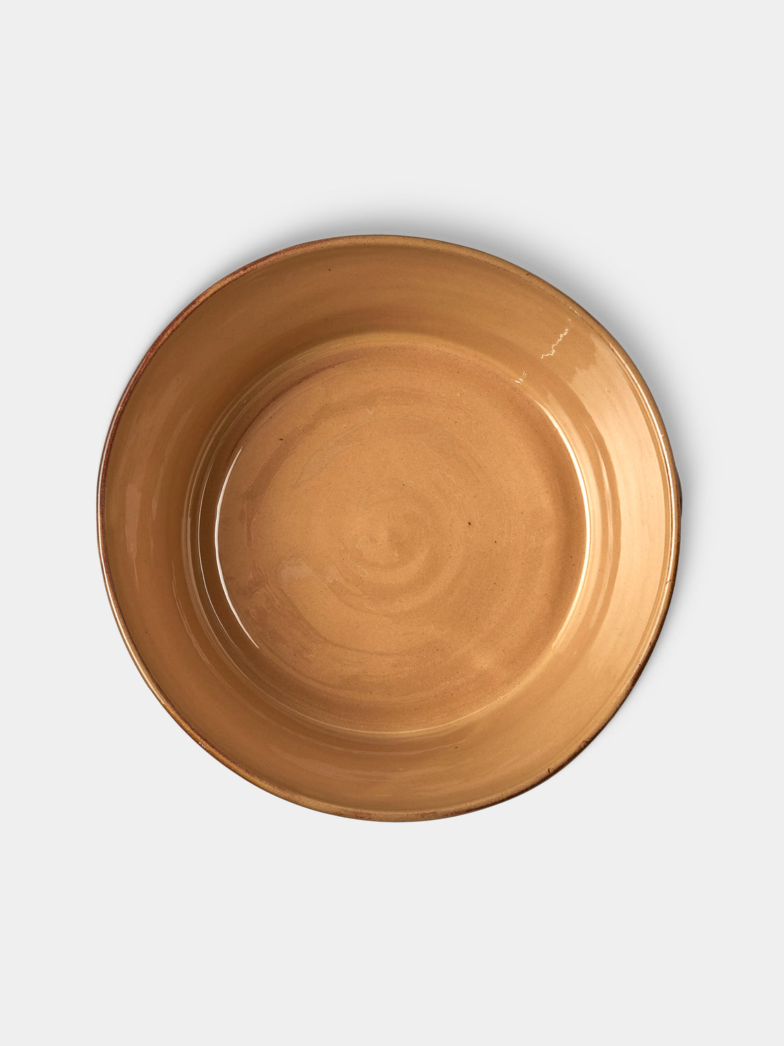 Poterie d’Évires - Flowers Hand-Painted Ceramic Small Handled Serving Bowl - Light brown - ABASK