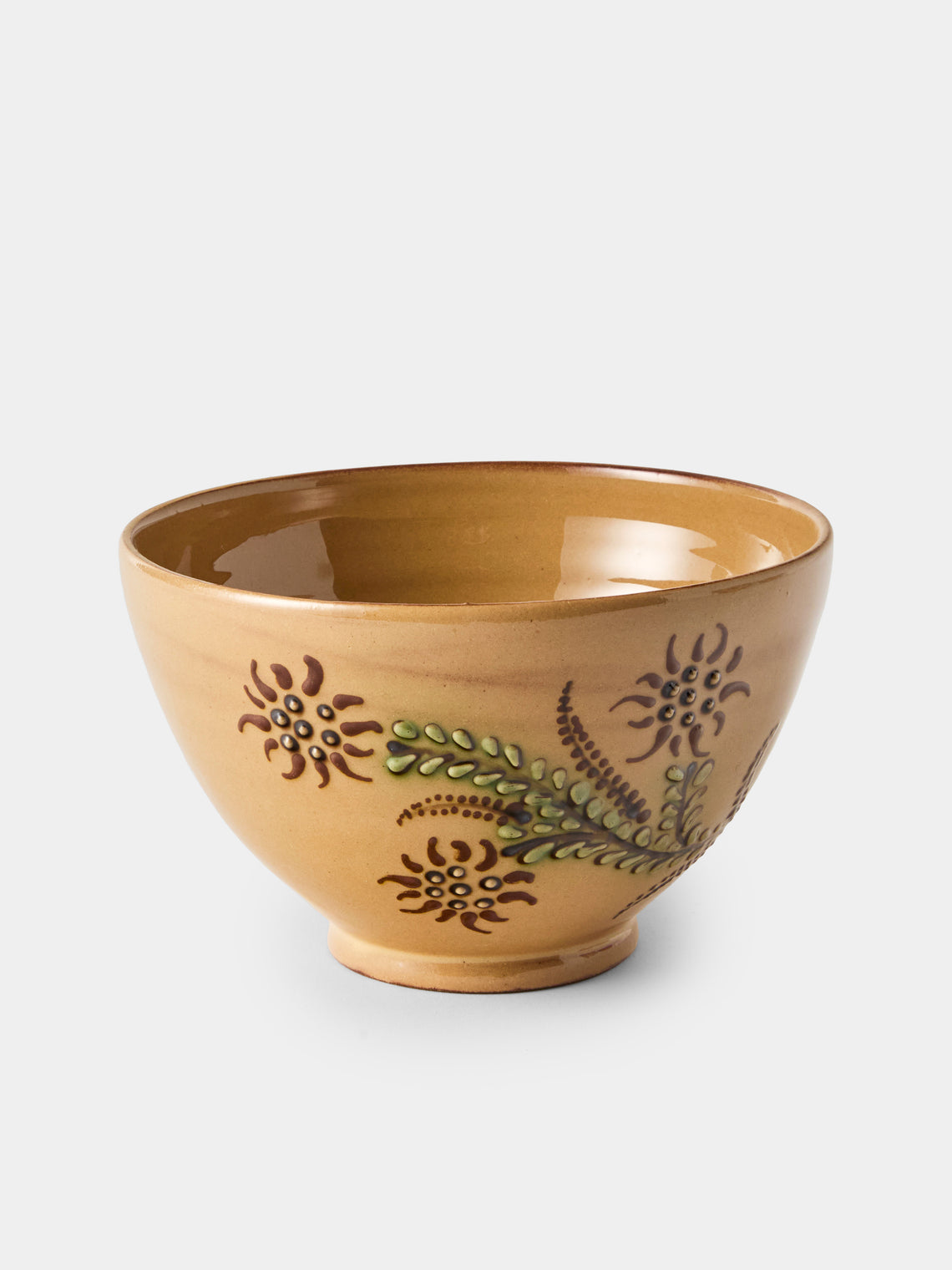 Poterie d’Évires - Flowers Hand-Painted Ceramic Grand Bowls (Set of 4) - Cream - ABASK