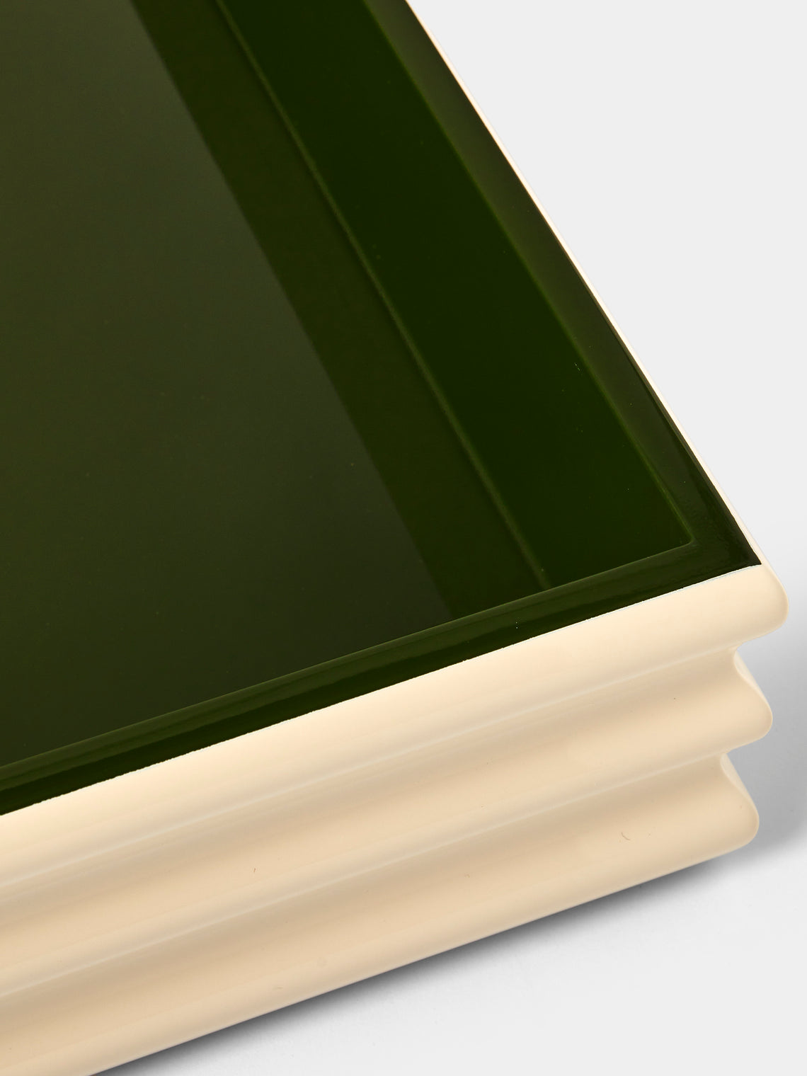 The Lacquer Company - Wiggle Lacquered Large Tray - Green - ABASK