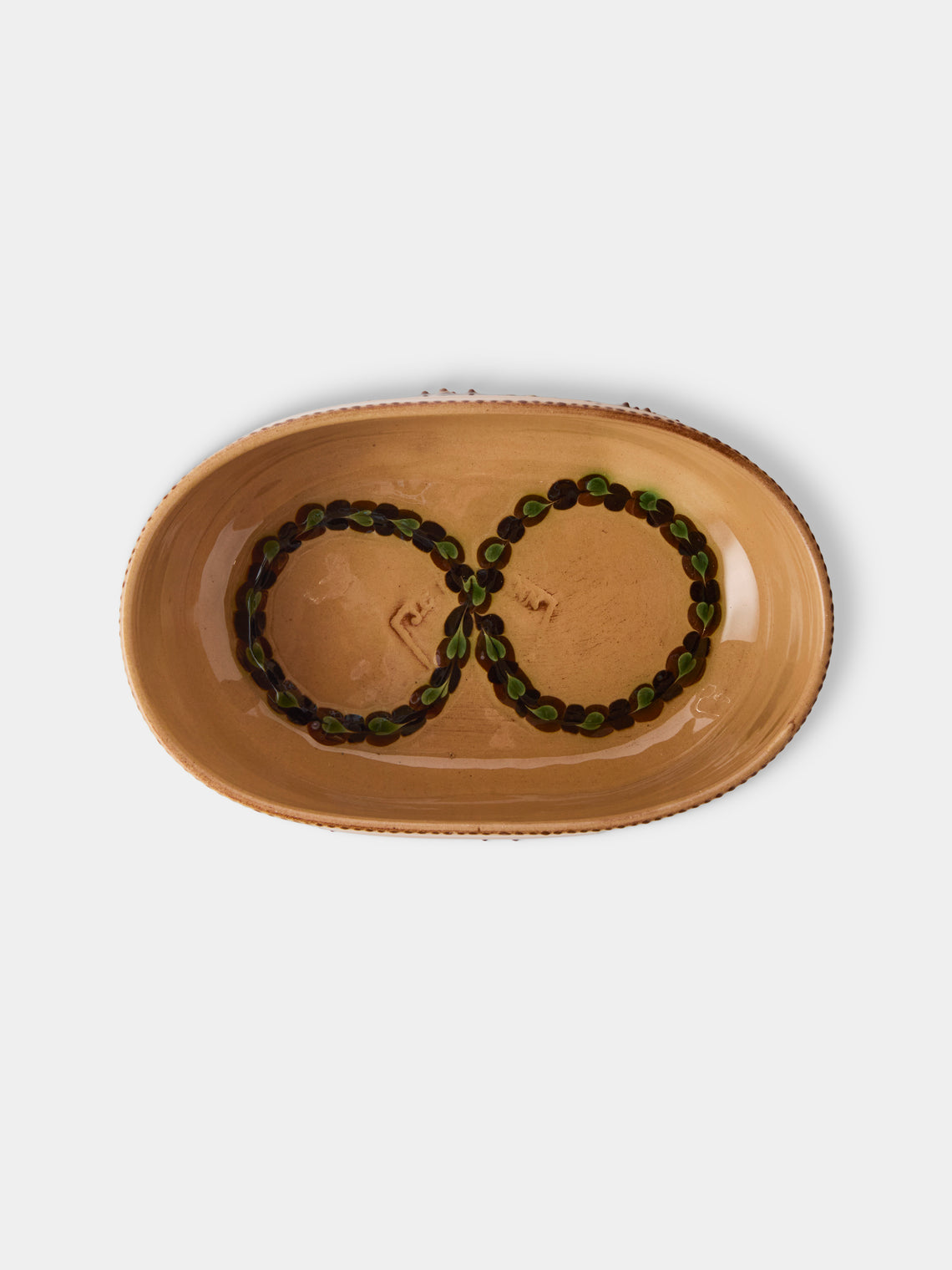 Poterie d’Évires - Flowers Hand-Painted Ceramic Mini Oval Dish - Cream - ABASK