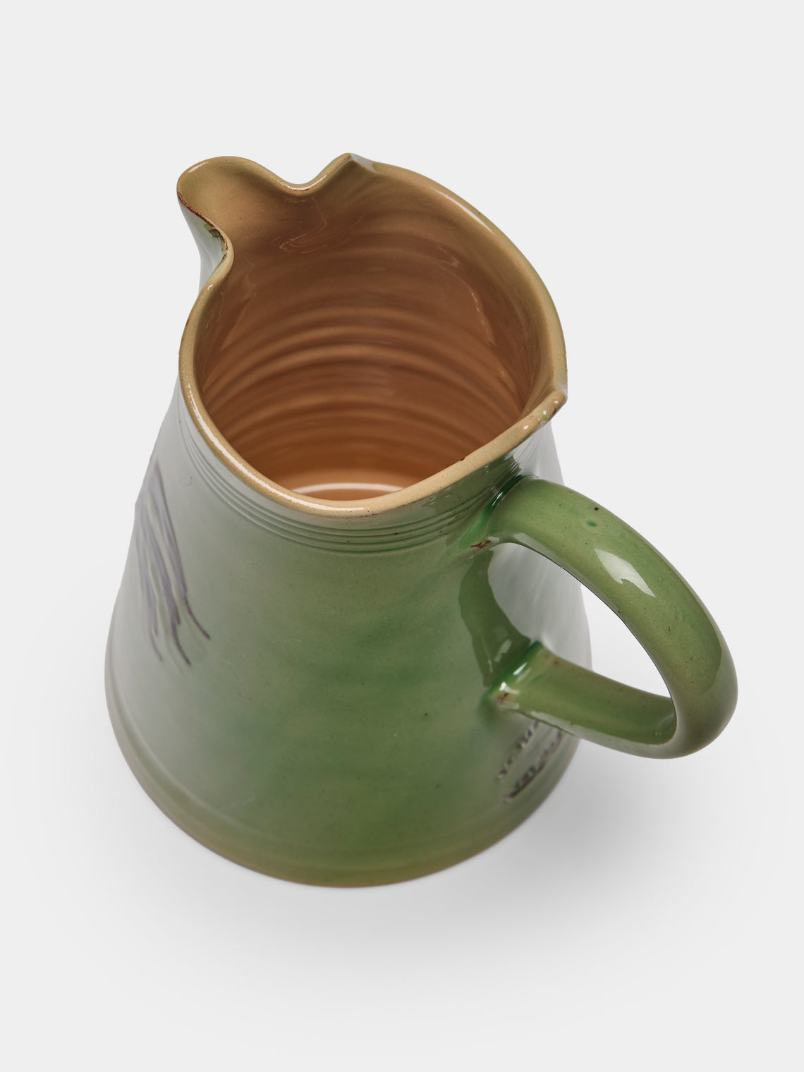 Poterie d’Évires - Chickens Hand-Painted Ceramic Milk Jug - Green - ABASK