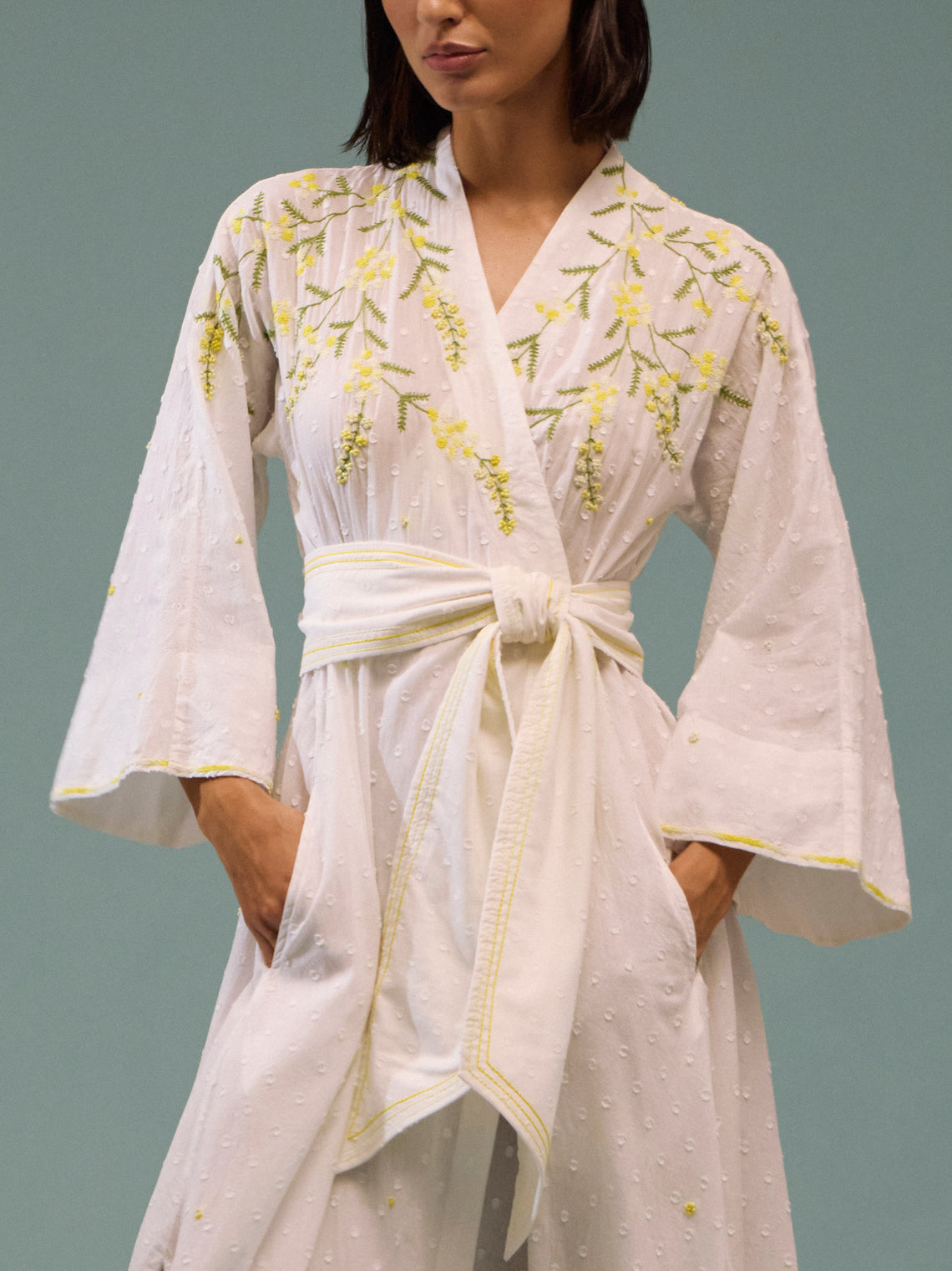 Thierry Colson - The Almudena Cotton Long Dress - White - ABASK