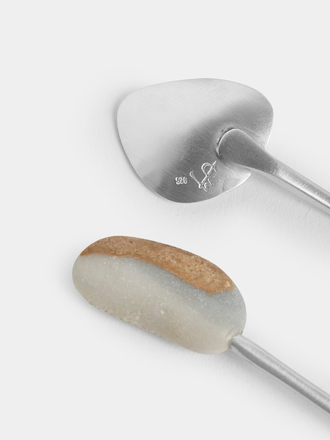 Thalia Maria Silver - Sterling Silver and Pebble Espresso Spoons (Set of 6) - Silver - ABASK