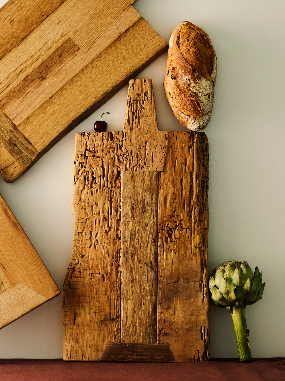 Art Brugi - Hand-Carved Antique Oak and Chestnut Serving Board - Brown - ABASK