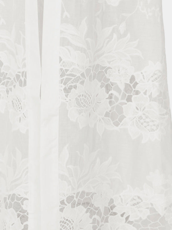 Loretta Caponi - Ansedonia Embroidered Cotton Robe | Size: S - White - ABASK