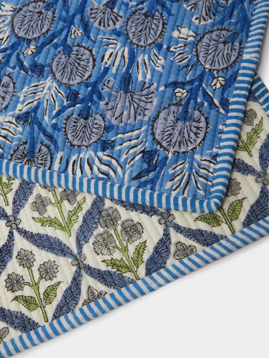 The Table Love - The Breakfast Hand-Printed Cotton Reversible Placemats (Set of 4) -  - ABASK