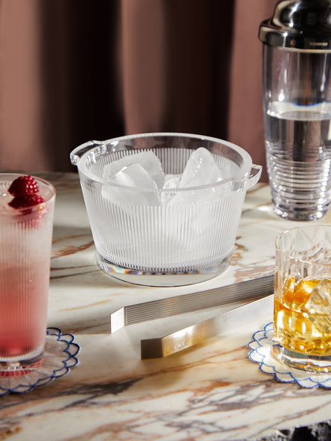 Lalique - Hand-Blown Crystal Ribbed Ice Bucket -  - ABASK