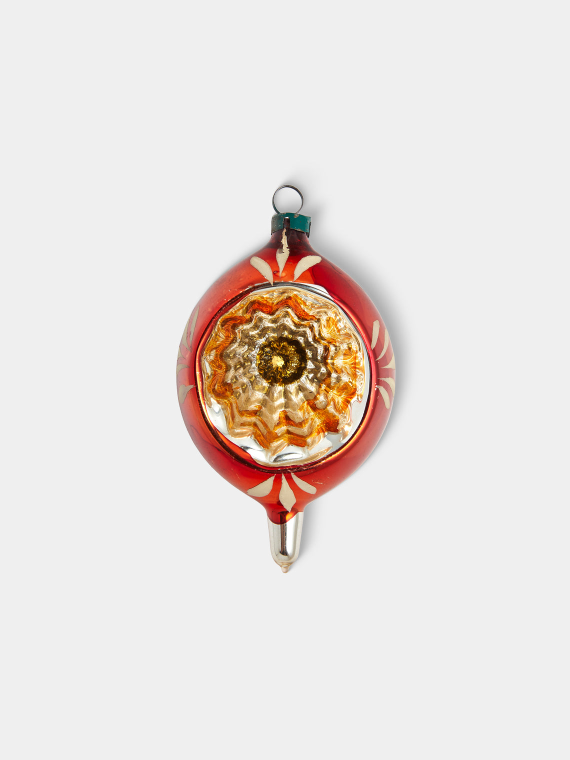 Antique and Vintage - Early-20th-Century Reflective Glass Baubles (Set of 5) - Red - ABASK