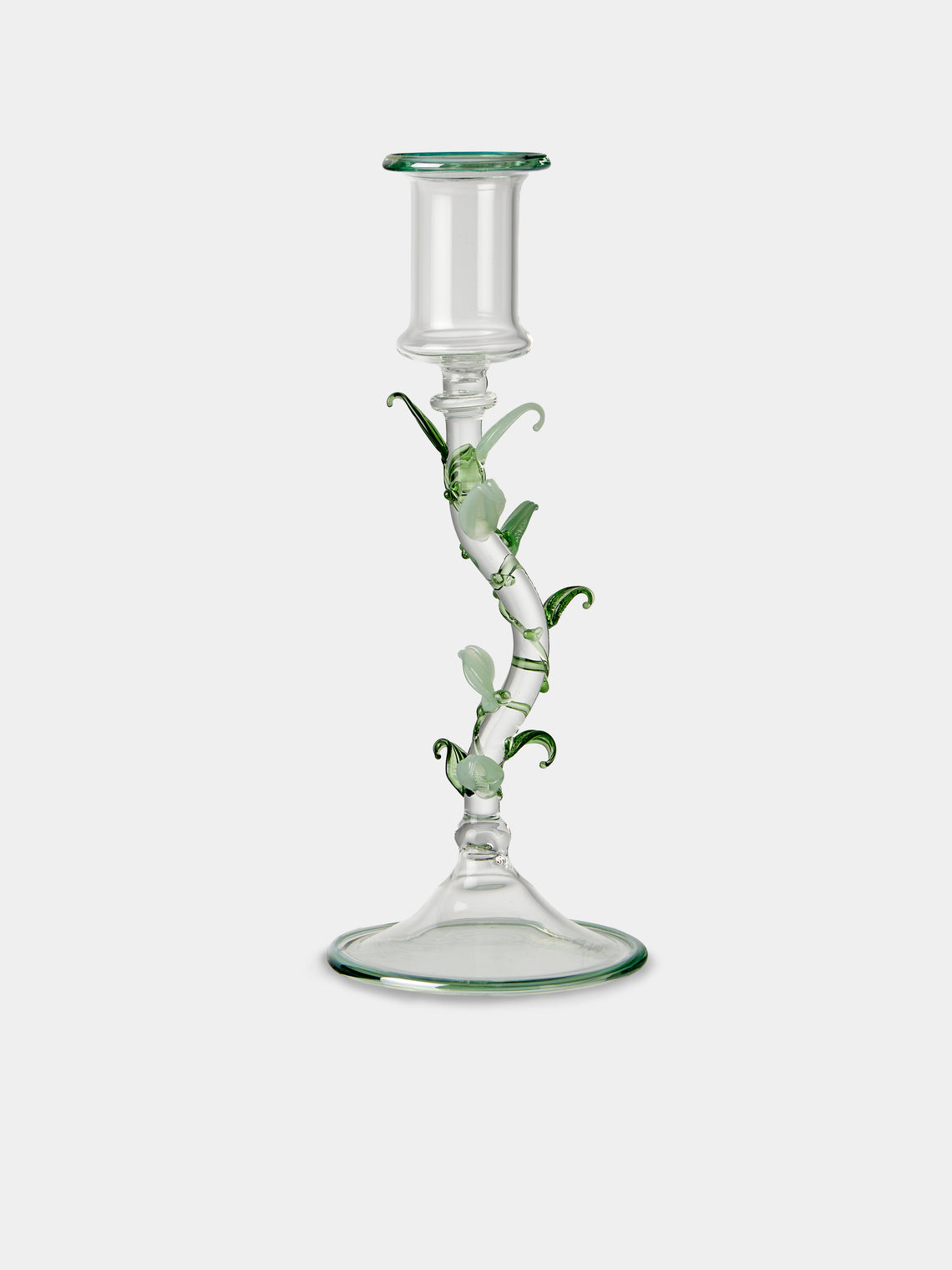 Alya Tannous - | Set of 3 | Liana Hand-Blown Glass Candlesticks - Clear - ABASK