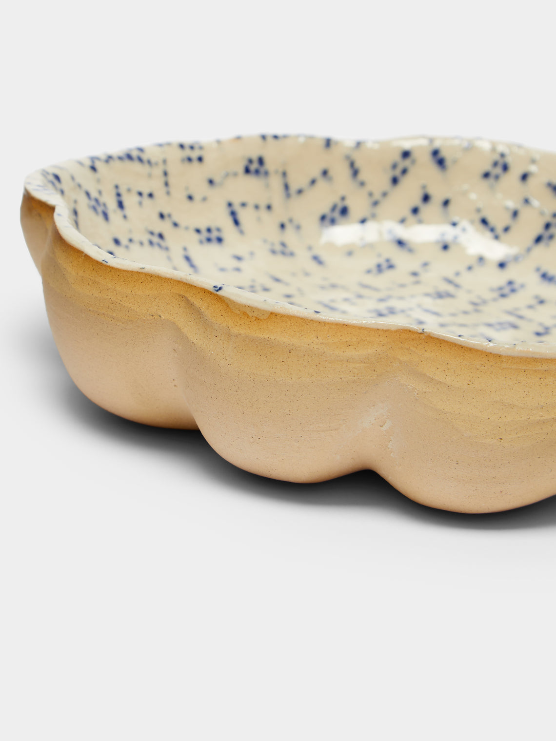 Terrafirma Ceramics - Hand-Printed Ceramic Medium Scalloped Bowl -  - ABASK
