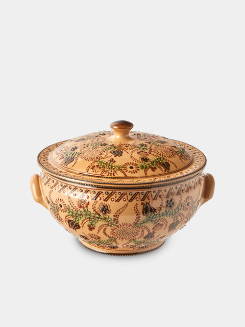 Poterie d’Évires - Flowers Hand-Painted Ceramic Soup Tureen - Cream - ABASK - 