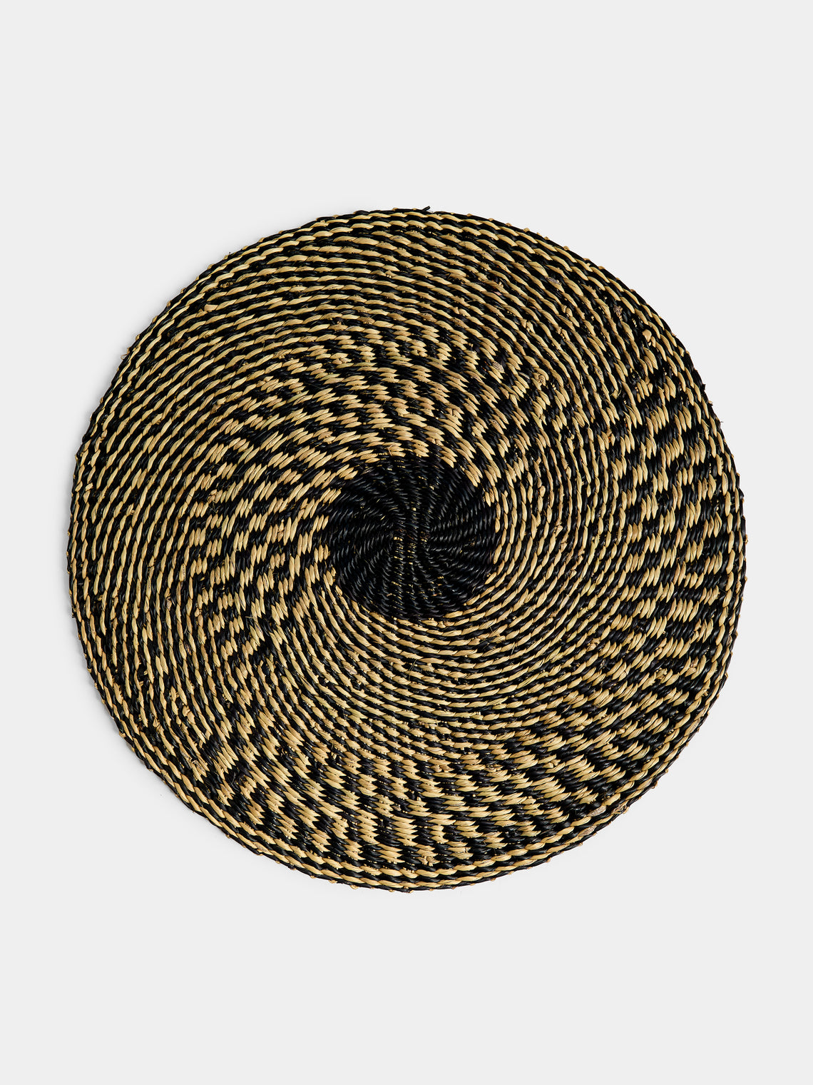 Baba Tree - Handwoven Elephant Glass Placemats (Set of 4) - Black - ABASK - 
