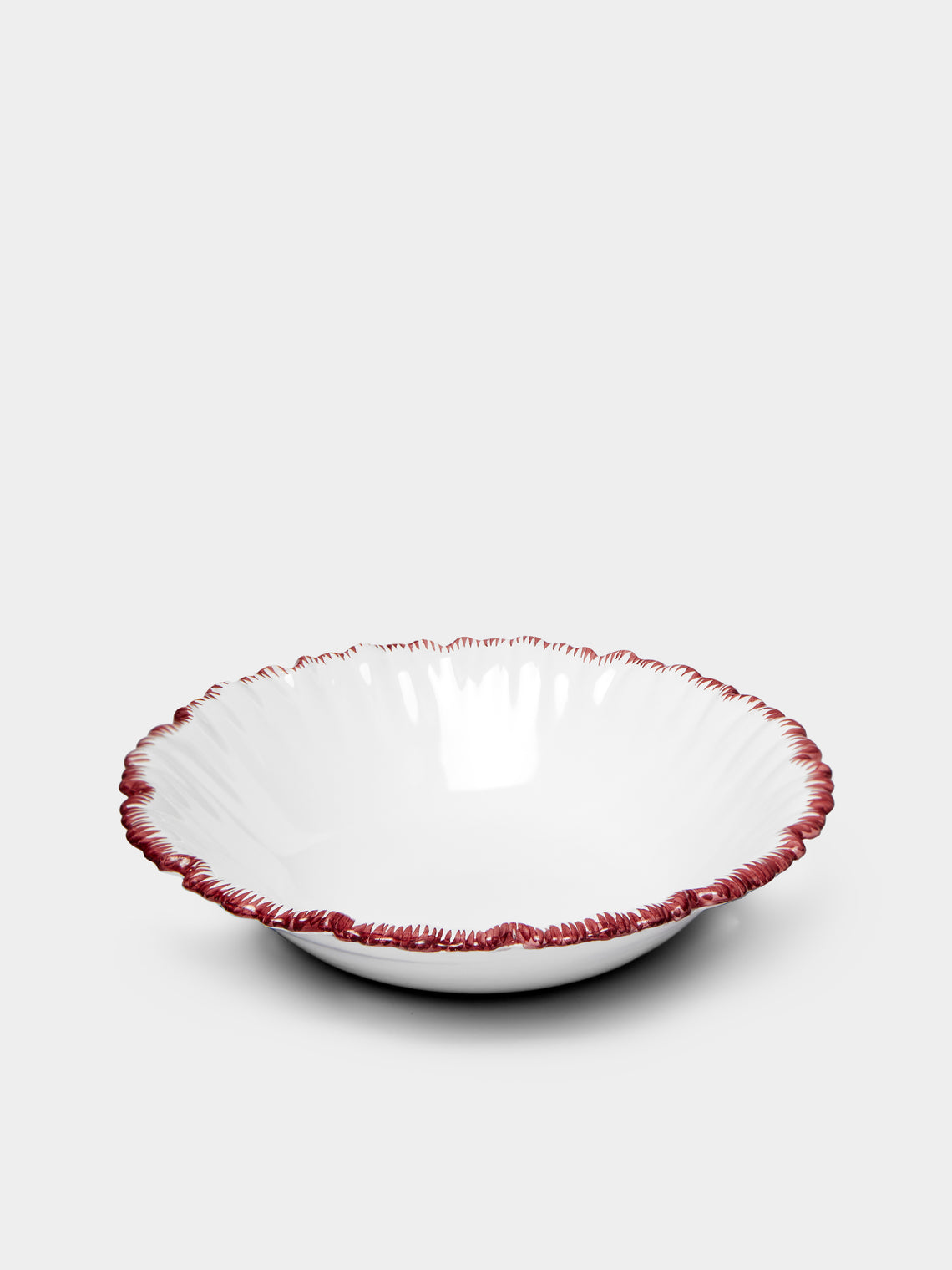 Atelier Soleil - Combed Edge Hand-Painted Ceramic Bowls (Set of 4) -  - ABASK - 