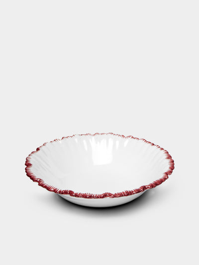 Atelier Soleil - Combed Edge Hand-Painted Ceramic Bowls (Set of 4) -  - ABASK - 