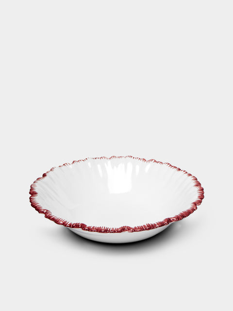 Atelier Soleil - Combed Edge Hand-Painted Ceramic Bowls (Set of 4) -  - ABASK - 