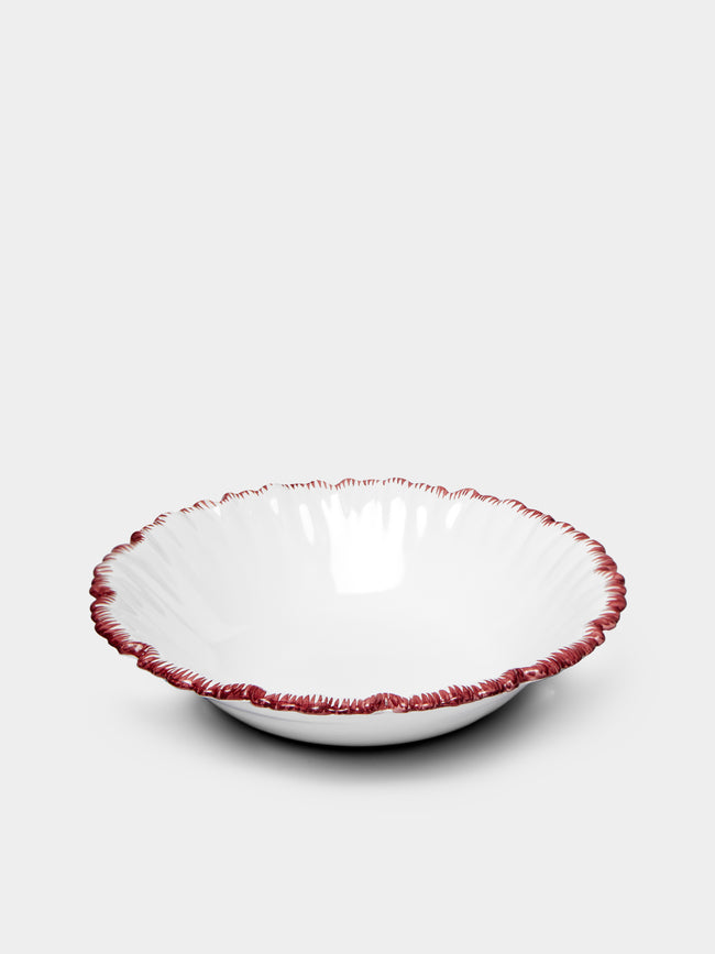 Atelier Soleil - Combed Edge Hand-Painted Ceramic Bowls (Set of 4) -  - ABASK - 