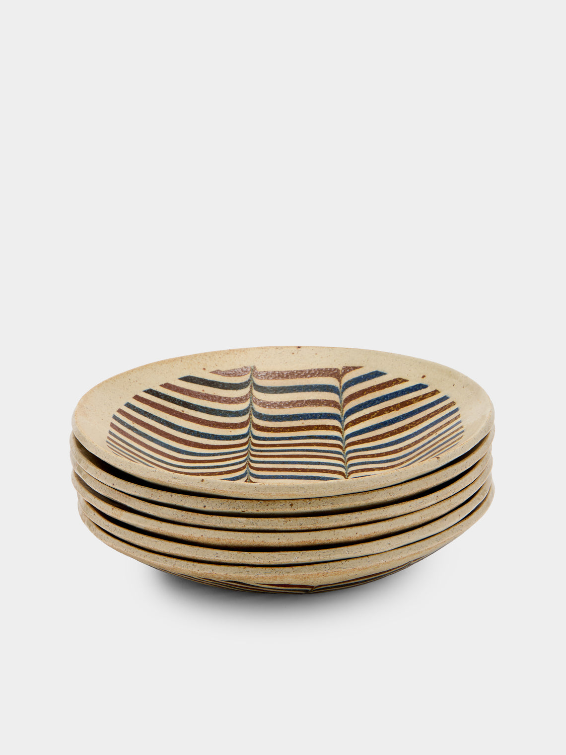 Makidani-gama - No. 1 Nerikomi Ceramic Plates – 8.5in/22cm (Set of 6) - Multiple - ABASK