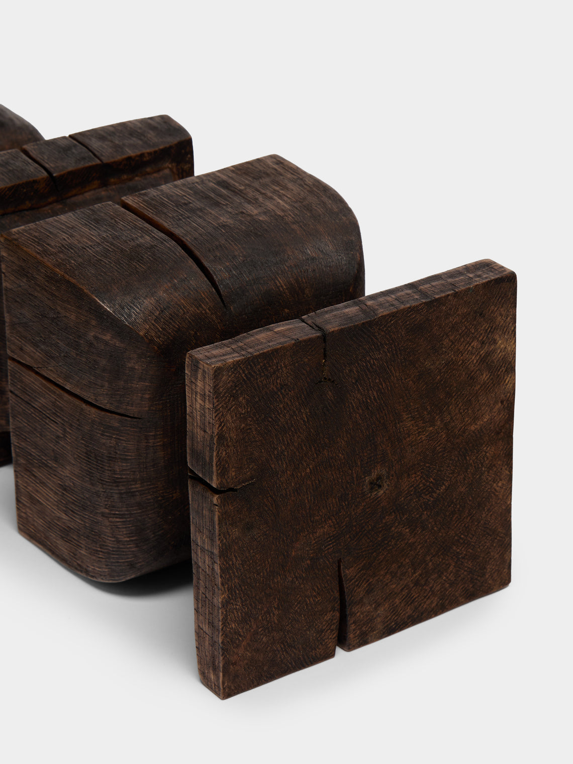 Jamie Gaunt Designs - Totem Hand-Carved Wood Candle Holder - Dark Brown - ABASK