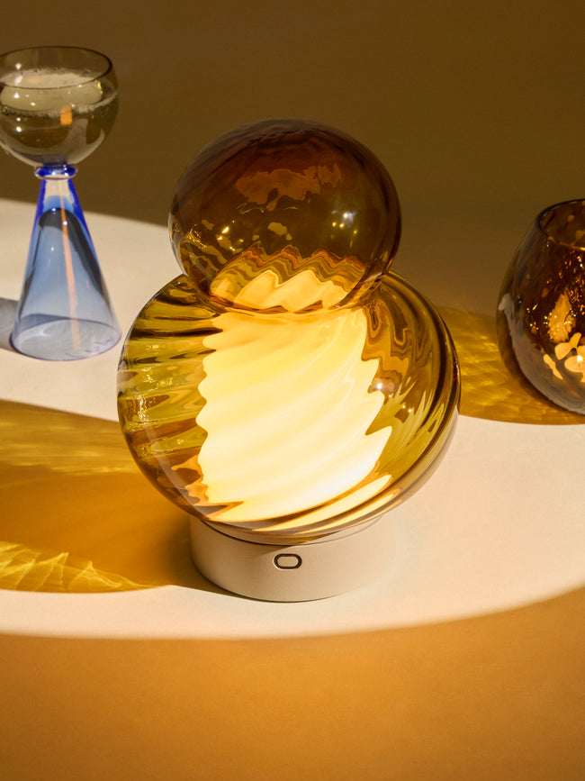 NasonMoretti - Bibendum Hand-Blown Murano Glass Portable Table Light - Brown - ABASK